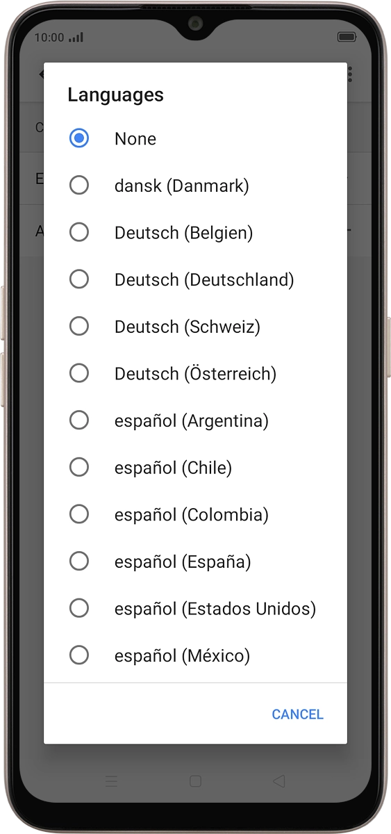 On your phone: Press the required language.