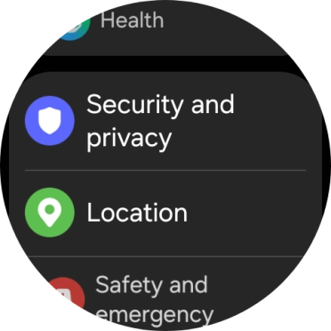 Press Security and privacy.