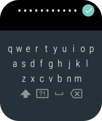 Key in the password for the Wi-Fi network and press the confirm icon.
