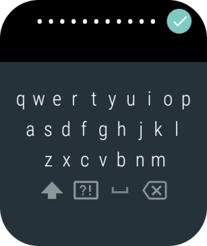 Key in the password for the Wi-Fi network and press the confirm icon.