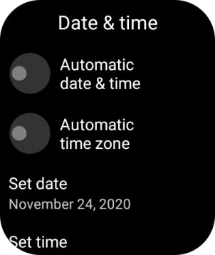 Press Automatic date & time to turn on the function. Press Automatic date & time to turn on the function.