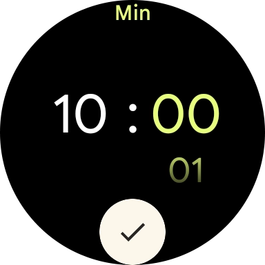 Slide your finger up or down on the screen to set the required time. Slide your finger up or down on the screen to set the required time.