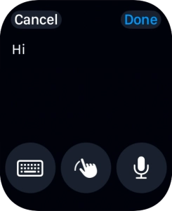 Press the microphone icon and record the message.