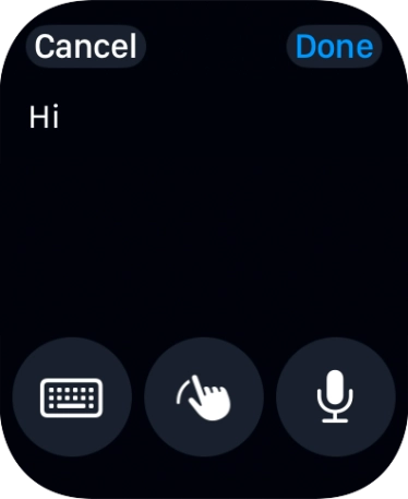 Press the microphone icon and record the message.