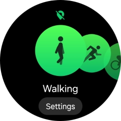 Drag your finger right or left to select the required activity.
