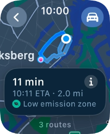Follow the instructions on the screen to go to the required destination.