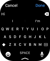 Press the microphone icon and record the message.