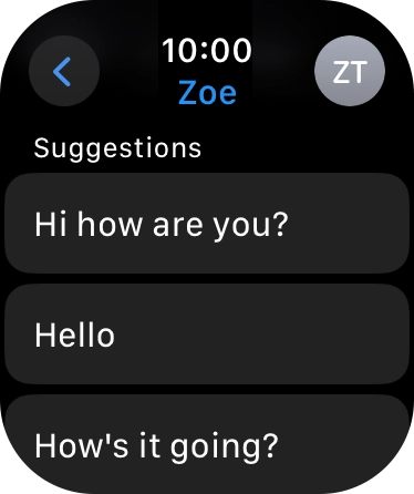 Press the required quick reply.