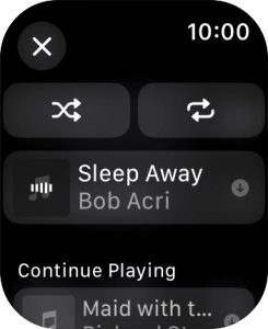 Press the shuffle icon to turn the function on or off.