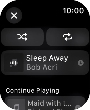 Press the shuffle icon to turn the function on or off.