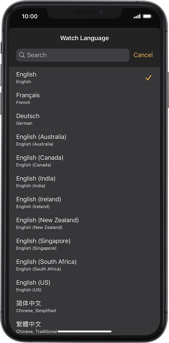 On your phone: Press the required language.