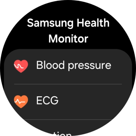 Press Blood pressure and follow the instructions on the screen to measure your blood pressure.