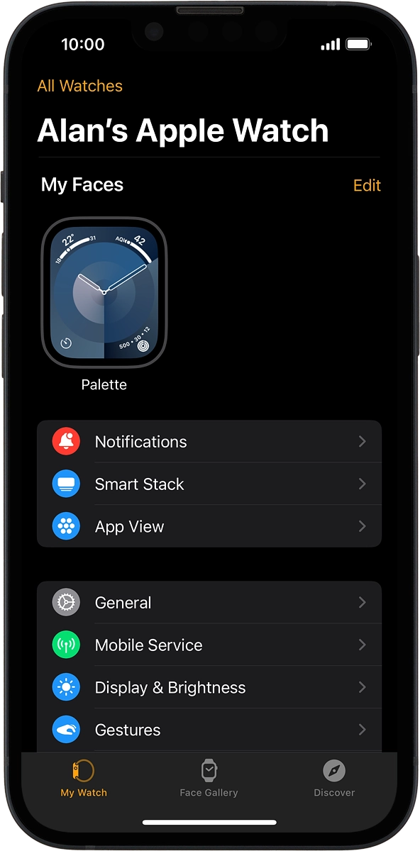 On your phone: Press My Watch.