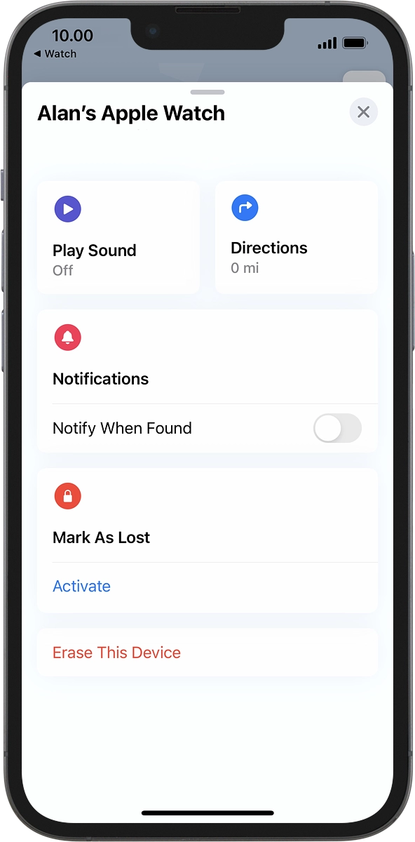 On your phone: Press Play Sound.