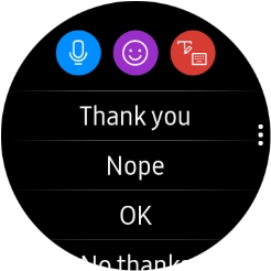 Press the write reply icon and key in the required text.