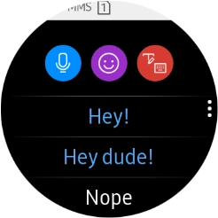 Press the write reply icon and key in the required text.
