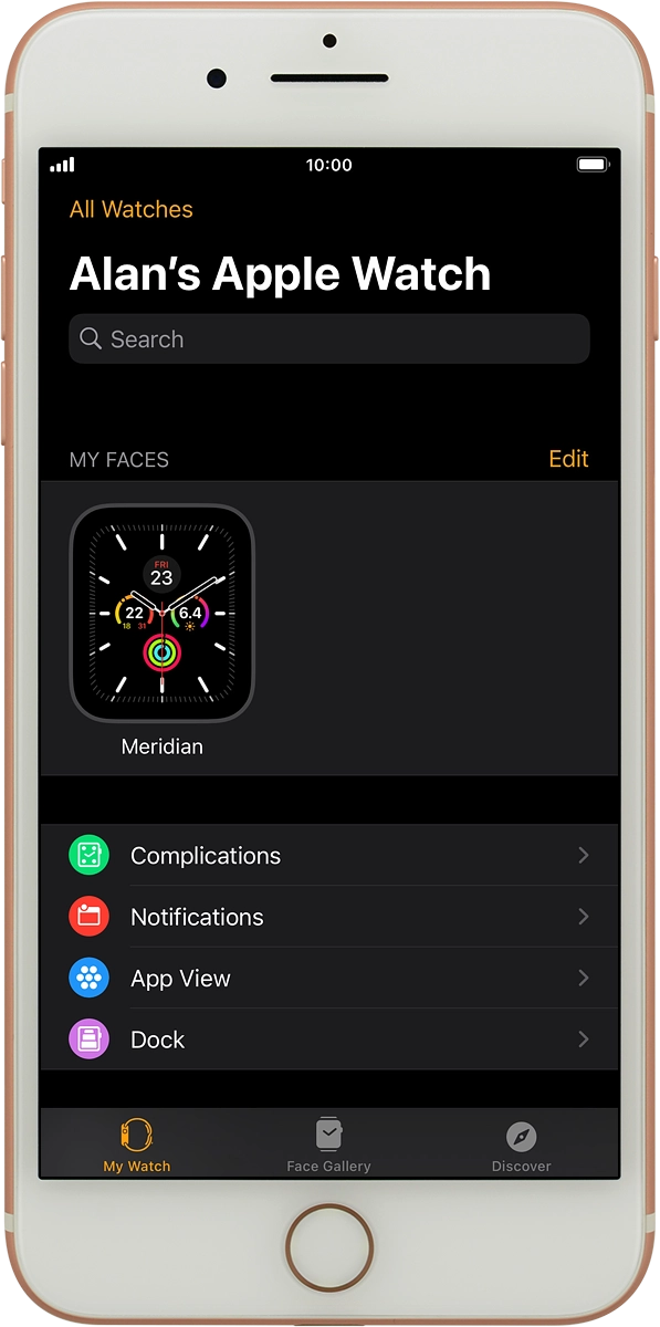 On your phone: Press My Watch.