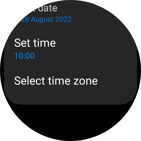 Press Set time. Press Set time.