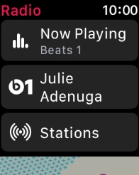 Press the Beats 1 icon to listen to the radio station Beats 1.