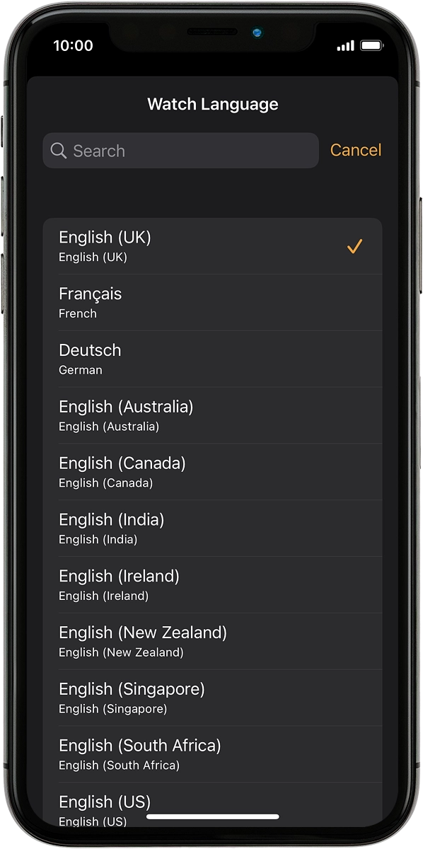 On your phone: Press the required language.
