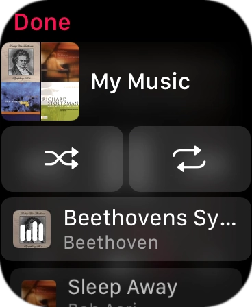 Press the shuffle icon.