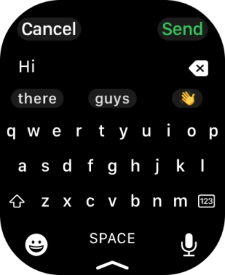 Press the microphone icon and record the message.
