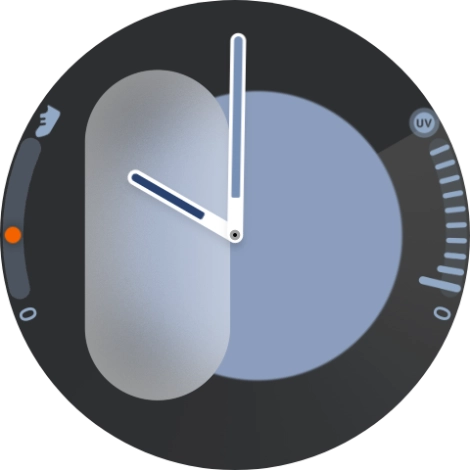 Press and hold the middle of your watch. Press and hold the middle of your watch.