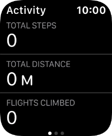 Hard press the screen and follow the instructions on the screen to see an activity summary for the current week or to adjust the daily activity goal.