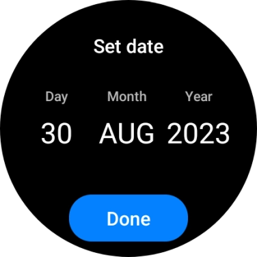 Slide your finger up or down on the screen to set the required date.