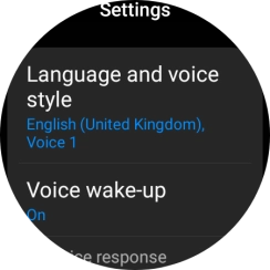 Press Language and voice style. Press Language and voice style.