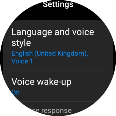 Press Language and voice style. Press Language and voice style.