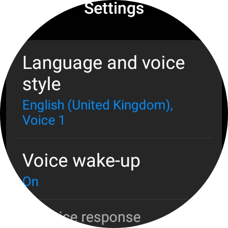 Press Language and voice style. Press Language and voice style.