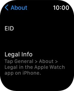 Your Apple Watch EID number is displayed below EID.