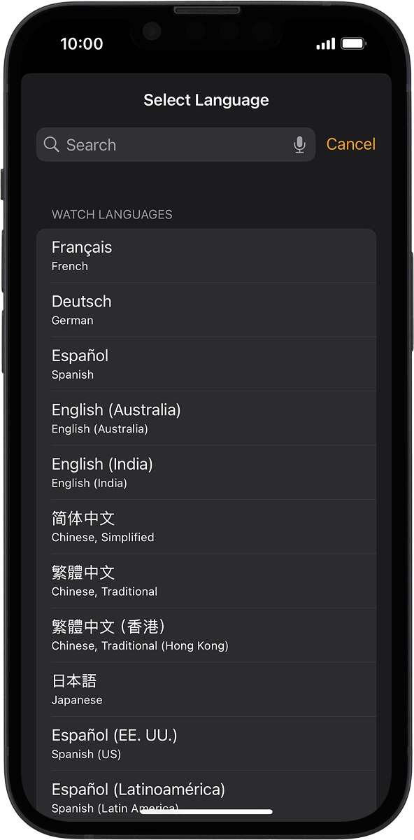 On your phone: Press the required language.