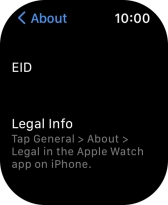 Your Apple Watch EID number is displayed below EID.