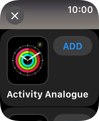 Press the required watch face.