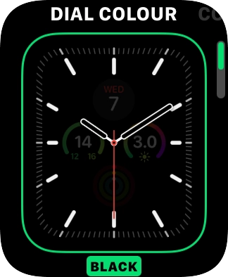 Turn the Digital Crown to change between the different designs.