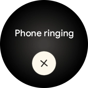 Press the end icon when you've found your phone. Press the end icon when you've found your phone.