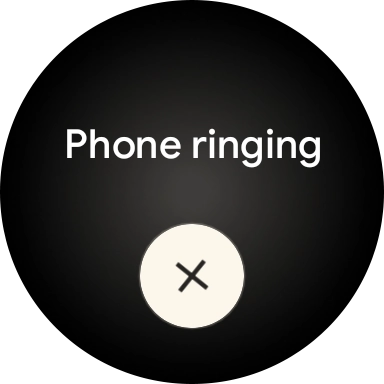 Press the end icon when you've found your phone. Press the end icon when you've found your phone.