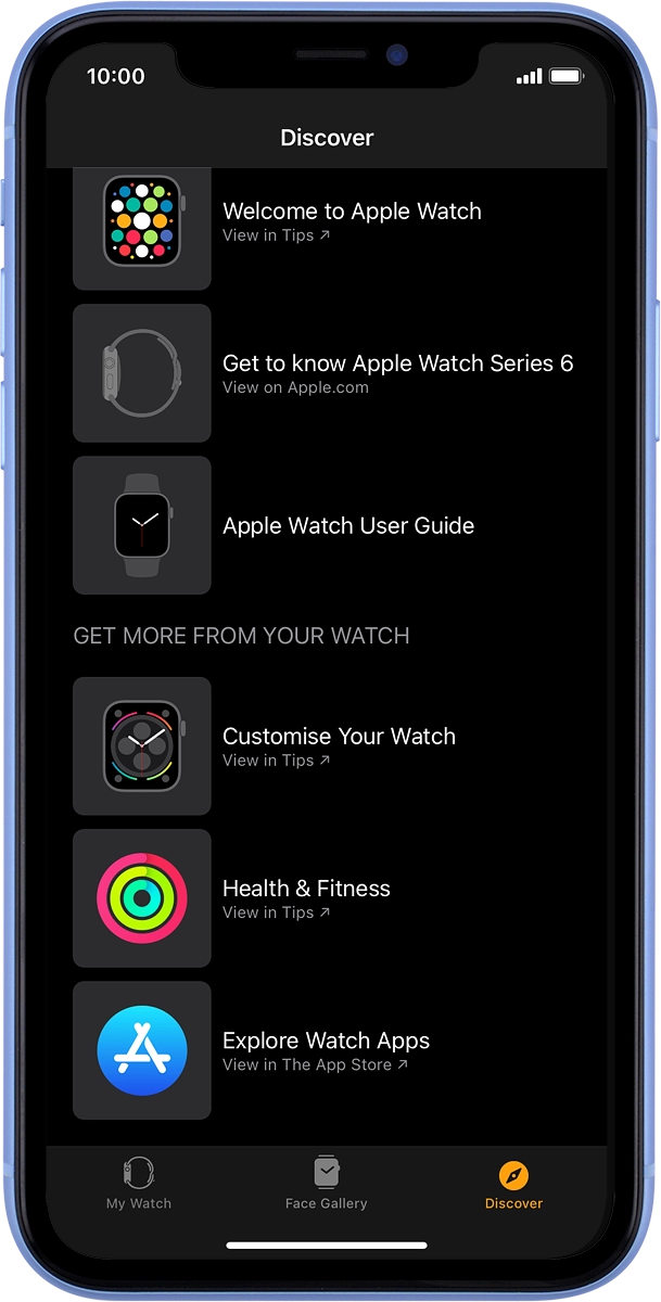 On your phone: Press Explore Watch Apps.
