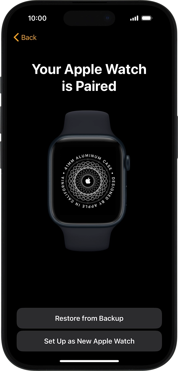 On your phone: Press Set Up as New Apple Watch.