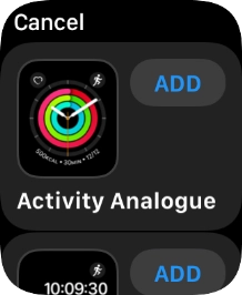 Press the required watch face.