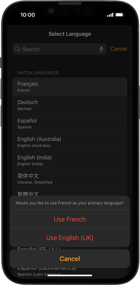 On your phone: Press Use ‹language›.