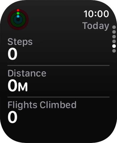 Slide your finger downwards to return to the overview with the coloured rings.