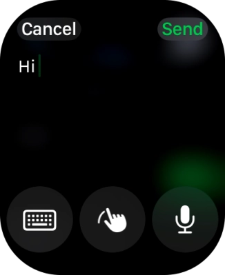Press the microphone icon and record the message.