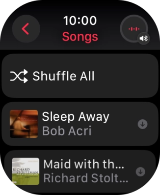 Go to the required category or playlist and press the required audio file.