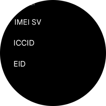 Your smartwatch's EID number is displayed below EID.