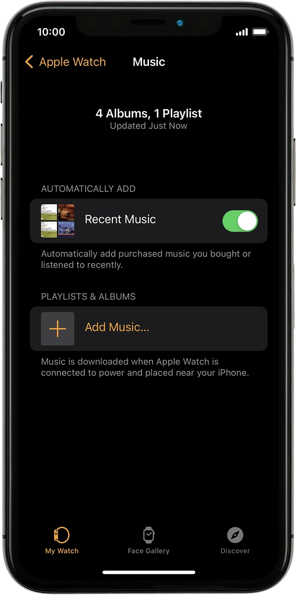 On your phone: Press Add Music... and go to the required playlist or album.