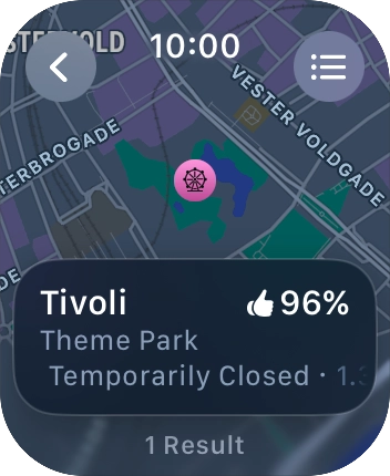 Press the required destination.