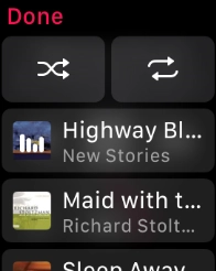 Press the shuffle icon to turn the function on or off. Press the shuffle icon to turn the function on or off.